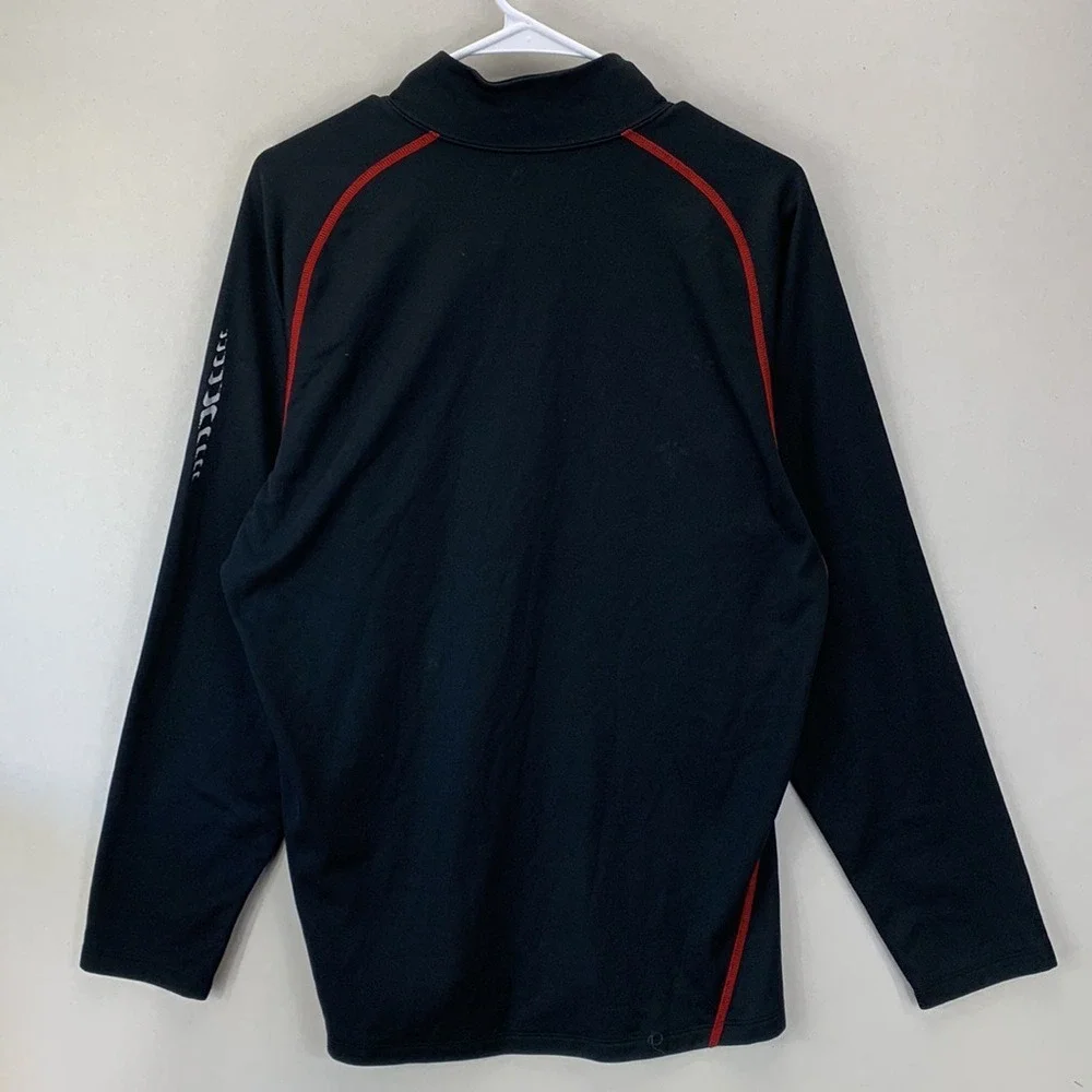 The North Face 1/4 Zip Fleece Pullover Jacket Mens Size L Black Red Outdoor Tech